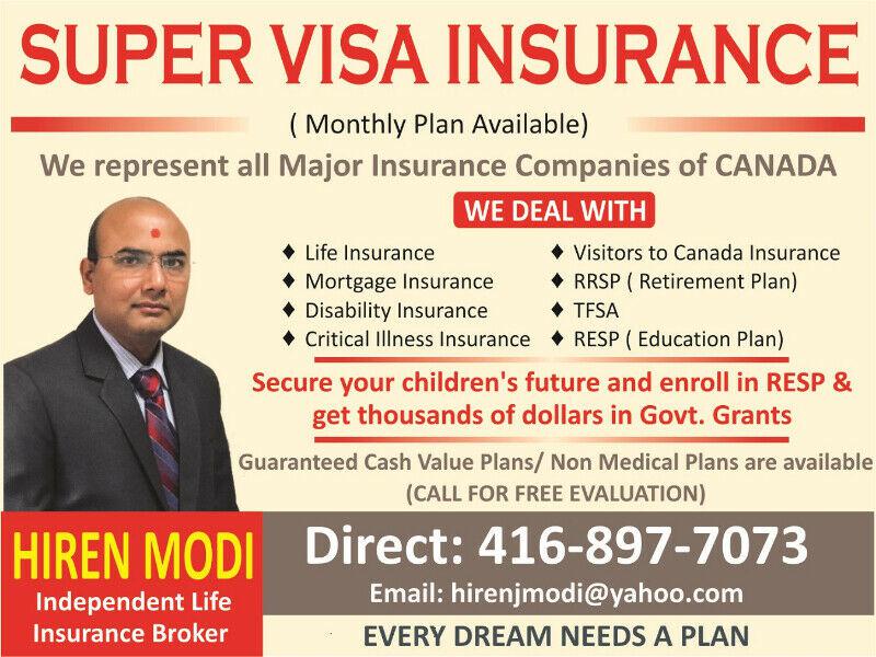 Visitors Insurance and Super Visa Insurance 4168977073